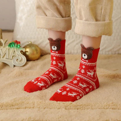 Socks Funny Elk Snowman Santa Claus Candy Bar Socks Woman Socks Socks Kids Christmas Gift Socks - HORA GIFT