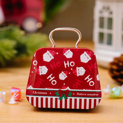 Christmas Decoration Metal Box Handbag Shape Tin Jar Jewelry Storage Cas - HORA GIFT