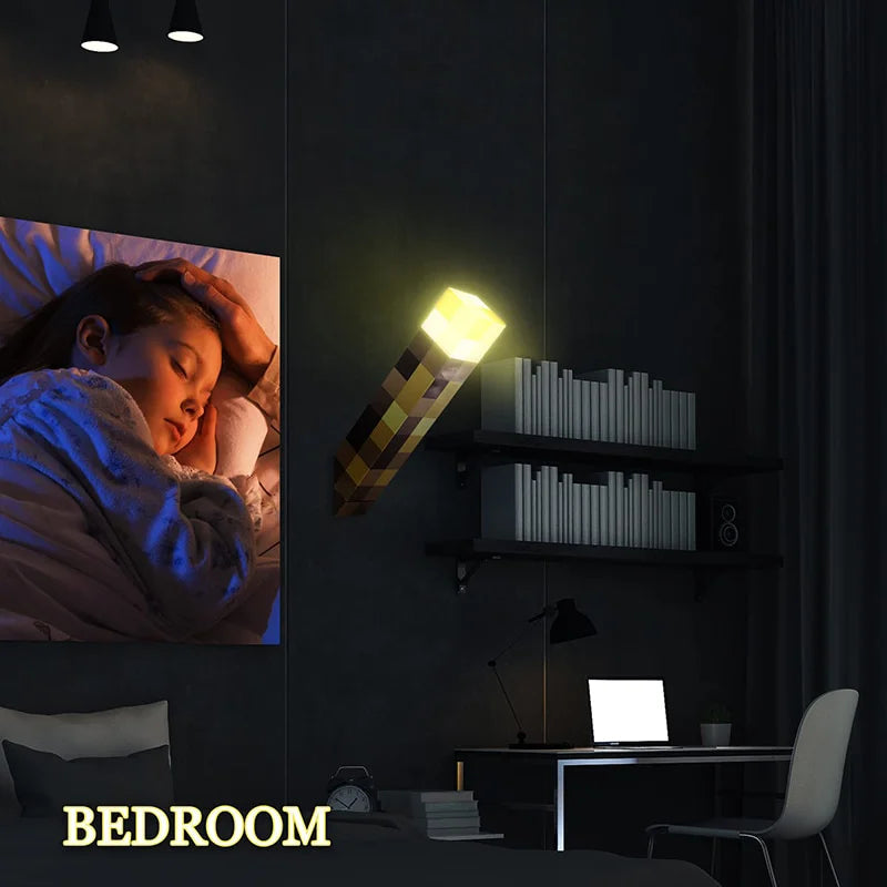 USB Rechargeable LED Night Lamp Light-Up Wall Torch Hand Held Wall Mountable for Kids Room Decoration Lighting Toys