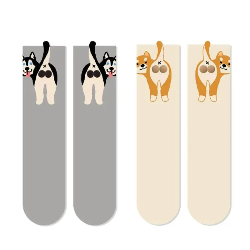 2/1Pair Funny Cotton Socks with Balls Soft Cotton Socks Breathable Cat Middle Tube Socks Novelty Gifts for Cat Lovers