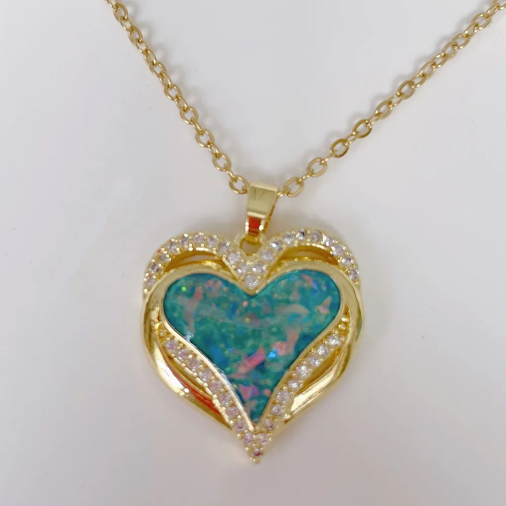 Vintage Rectangular Pendant Necklace with Enamel Floral Design in Stainless Steel