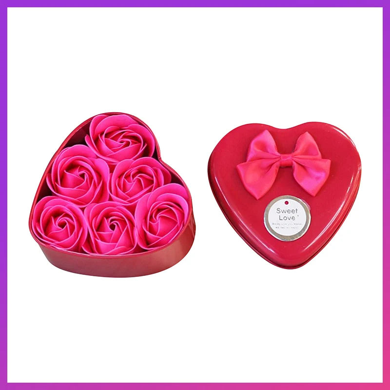 Soap Rose Romantic Scented Bath Soap Flowers Home Decor Fake Flower Wedding Pink Petal Valentine's Day Party Gift Box