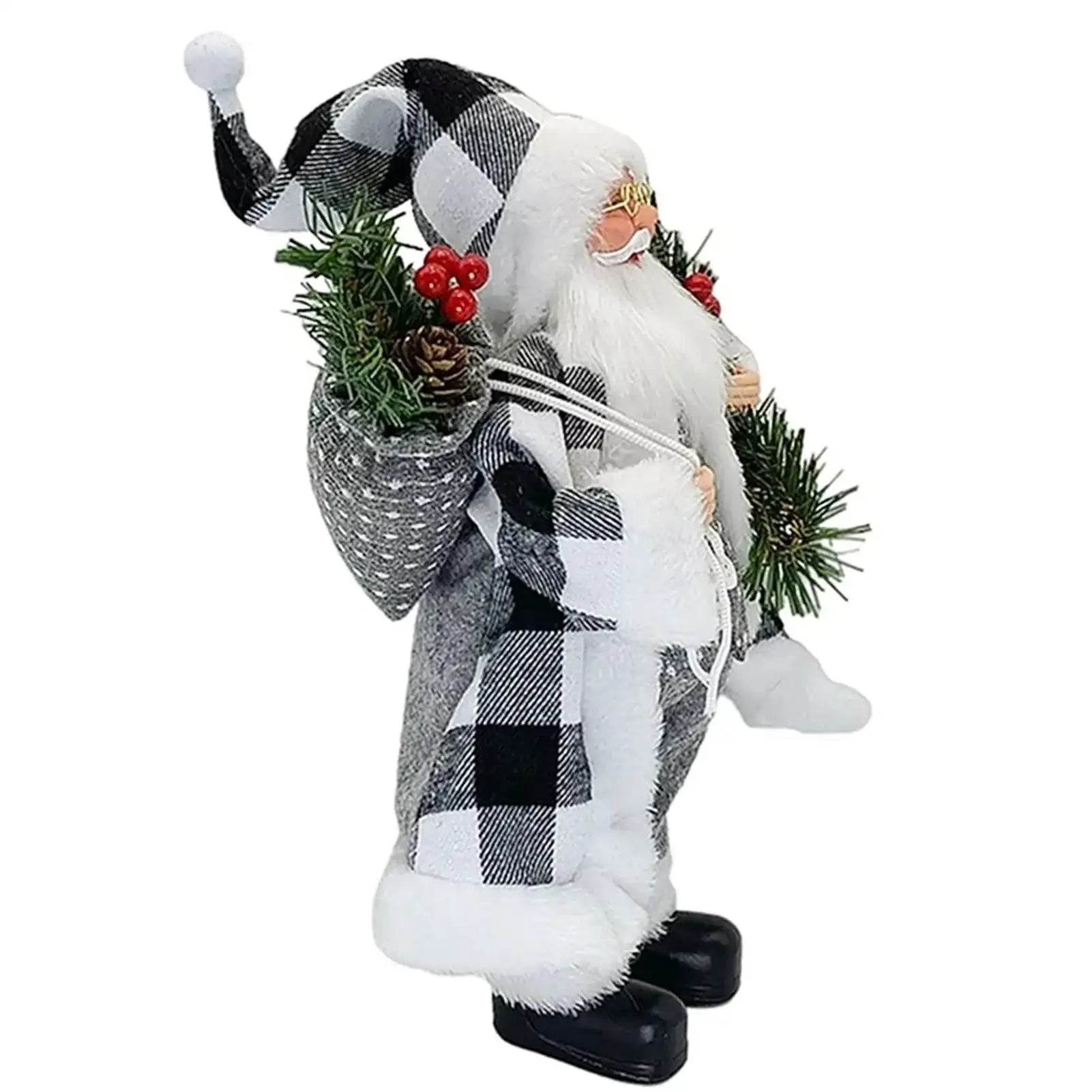 Christmas Sitting Standing Santa Claus Figurines Doll Cute 12inch - HORA GIFT