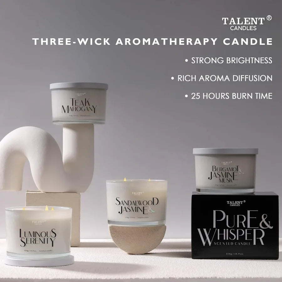 Scented Candles for Home Large 3 Wick Jar Candles with Natural Soy Wax for Aromatherapy and Relaxation Perfect Gift for Women a