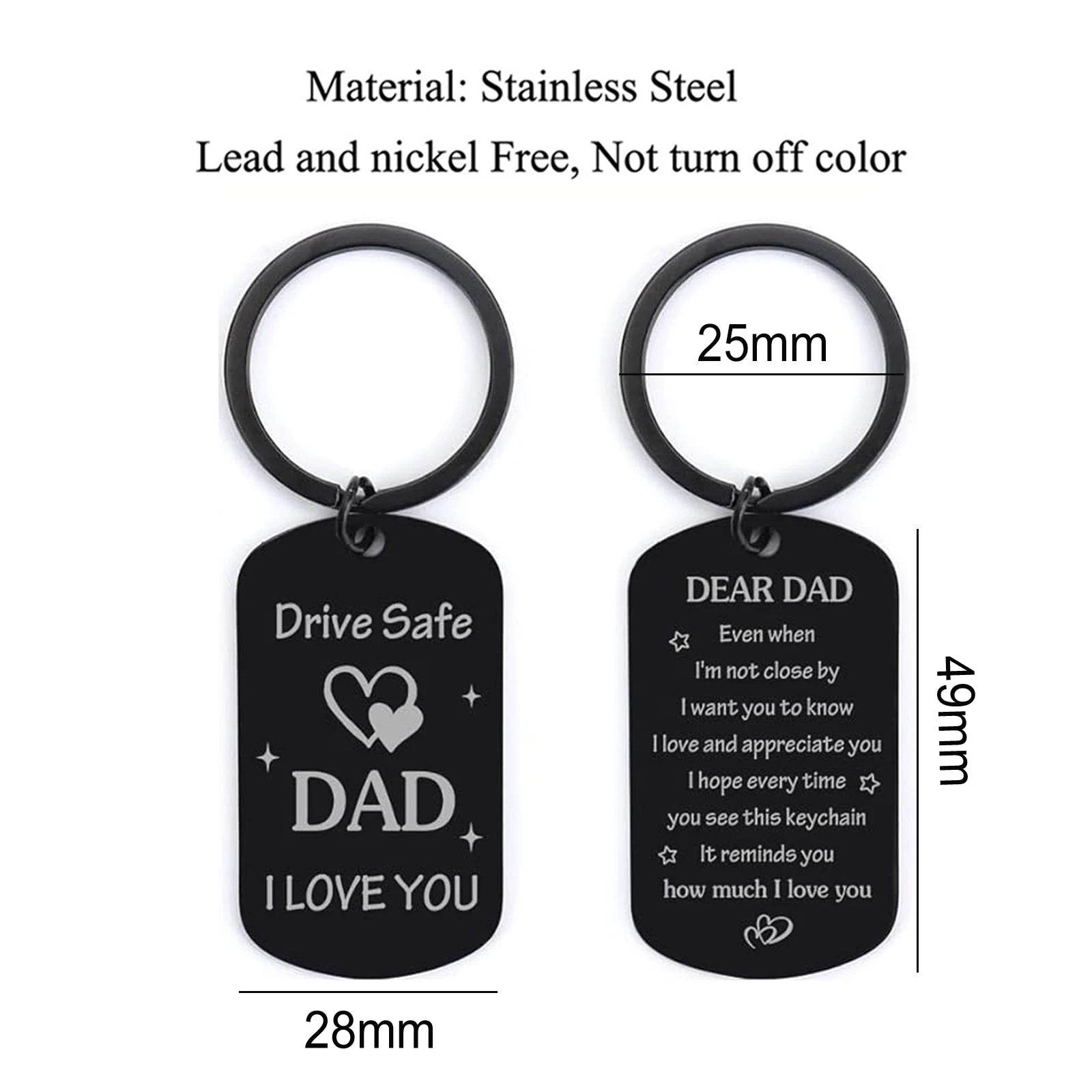 Father's Day for Dad Gifts - Drive Safe Keychain - HORA GIFT