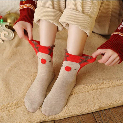 Socks Funny Elk Snowman Santa Claus Candy Bar Socks Woman Socks Socks Kids Christmas Gift Socks - HORA GIFT