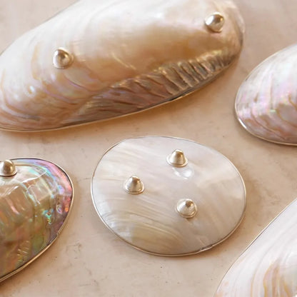 1pc Handmade Retro Shell Tray, Jewelry Dish & Decorative Bowl,  for Luxury Home Decor