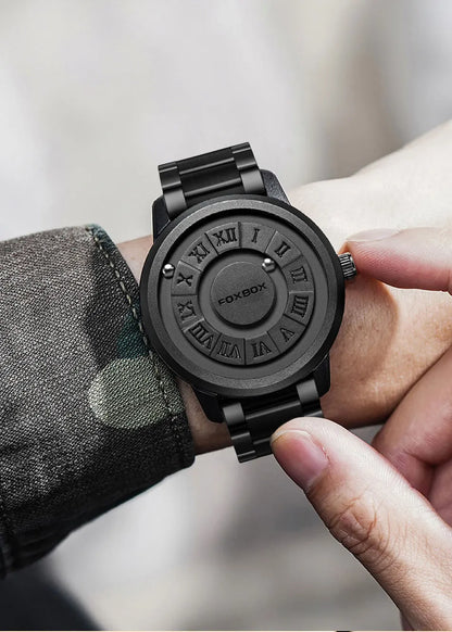 FOXBOX Military Waterproof Watch For Men LIGE Luxury Crolling Pointer Magnetic Force Watch Men Fashion Sport Quartz Chronograph