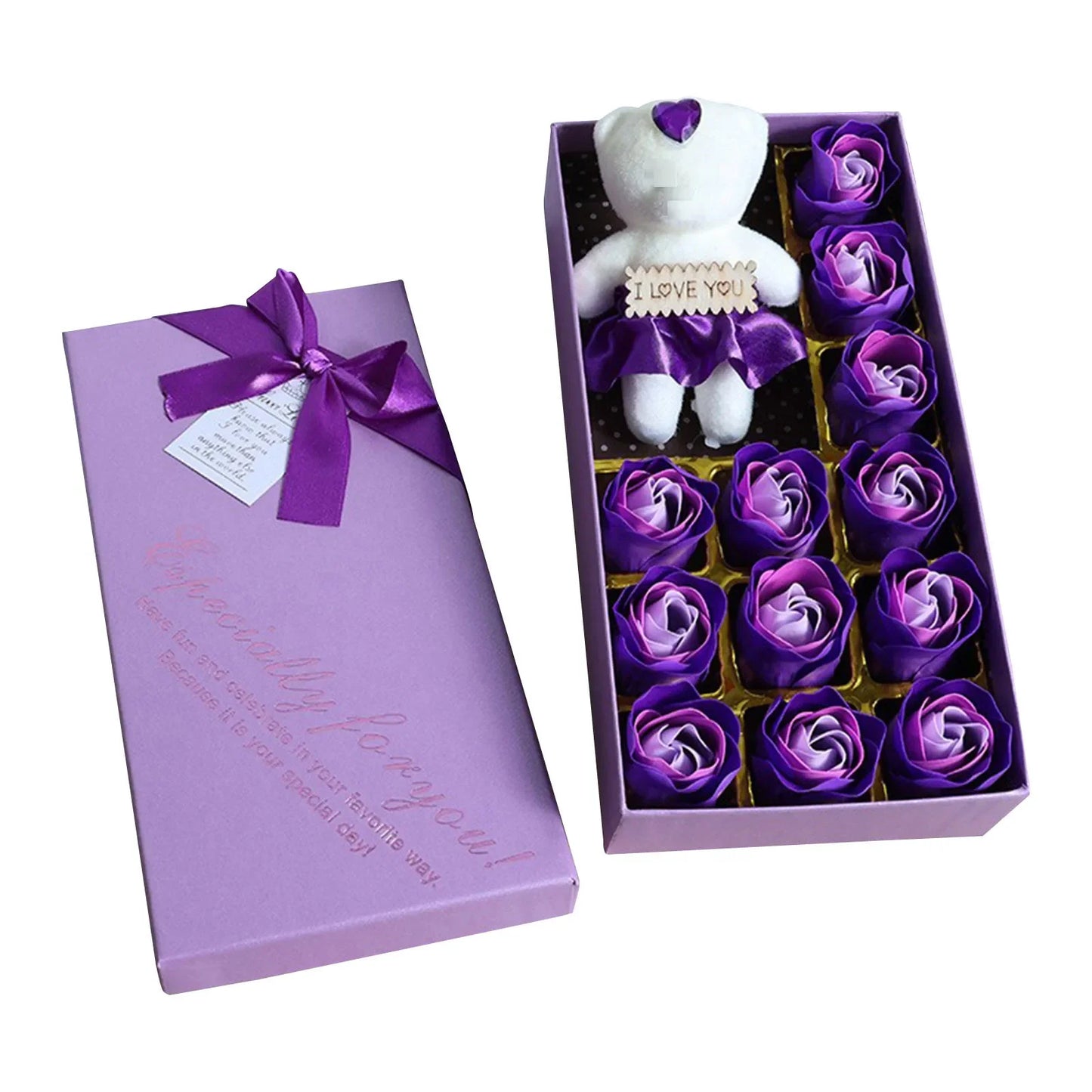 Soap Rose Romantic Scented Bath Soap Flowers Home Decor Fake Flower Wedding Pink Petal Valentine's Day Party Gift Box