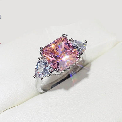 High Quality Big AAA Pink Yellow White Zircon Rings - HORA GIFT