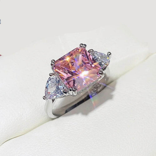 High Quality Big AAA Pink Yellow White Zircon Rings - HORA GIFT