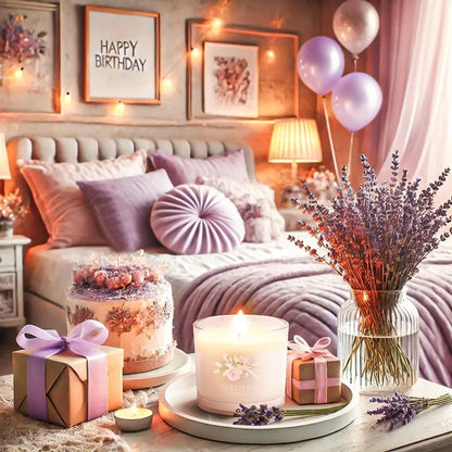 Scented Candle Gift Set for Stress Relief and Relaxation 3 Aromatherapy Votive Candles in Pink Purple and White Ideal for Women