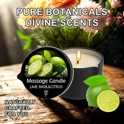 Massage Candle -Essential Oil, For Meditation, Yoga, SPA, Unisex Party Favor & Small Gift, Christmas and Halloween gifts-2oz