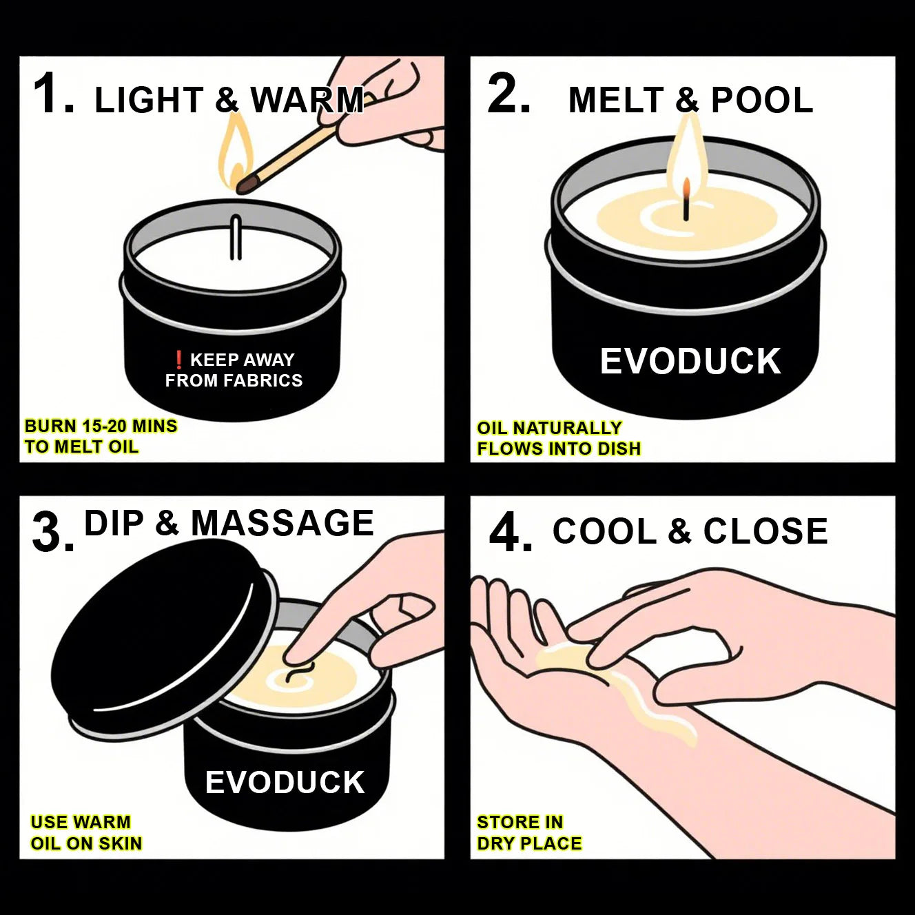 Massage Candle -Essential Oil, For Meditation, Yoga, SPA, Unisex Party Favor & Small Gift, Christmas and Halloween gifts-2oz