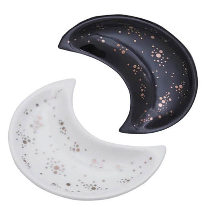 1pc ceramic moon jewelry dish - HORA GIFT