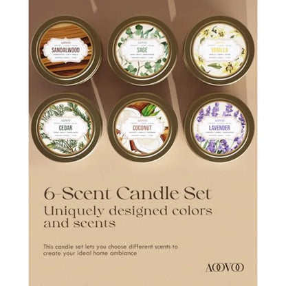 Soy Candles Set 6 PC Scented Candle Set 21oz Aromatherapy Candles for Relaxation and Home Ambiance Ideal for Women's SelfCare R