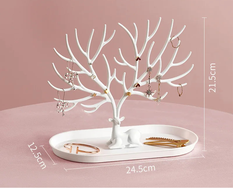 Antler Jewelry Display Stand Tray Tree Storage Racks Earrings Necklaces Rings Jewelry Boxes Case Desktop Organizer Make Up Decor