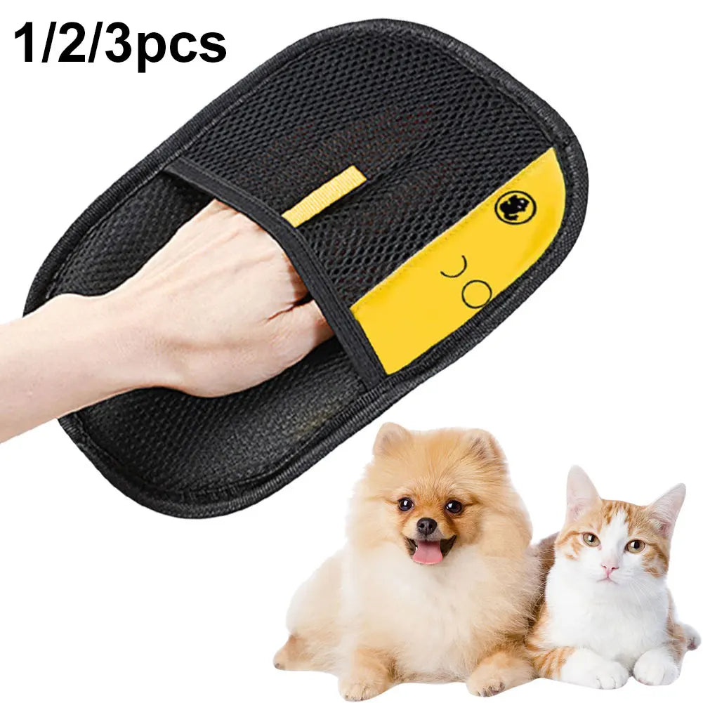Pet Hair Remover Mitt Pet Grooming Gloves Hair Remover Brush for Dog Cat Rabbit with Long/Short/Curly Hair
