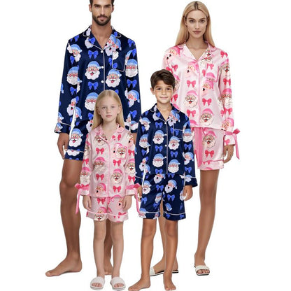 Festive Family Matching Pajamas Set with Reindeer Print Long Sleeve Tops and Pants for Christmas Eve Cozy Time