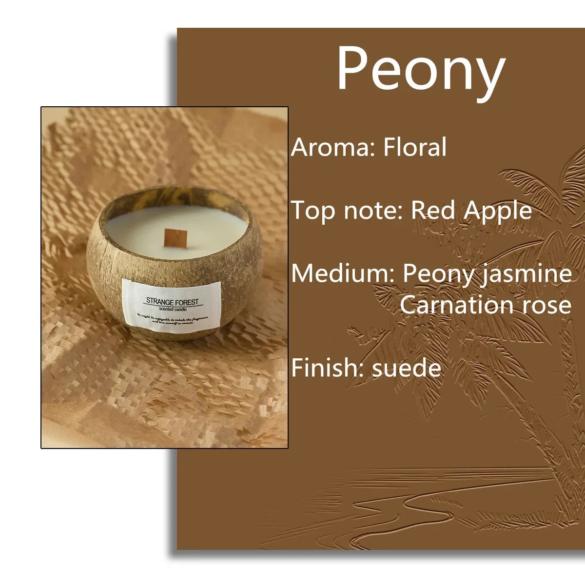 natural coconut shell scented candles, home fragrance Companion Hand Gift