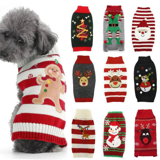 Dog Sweater Christmas Winter Warm Dog Clothes Xmas Outfit for Dogs Puppy Coat Dog - HORA GIFT