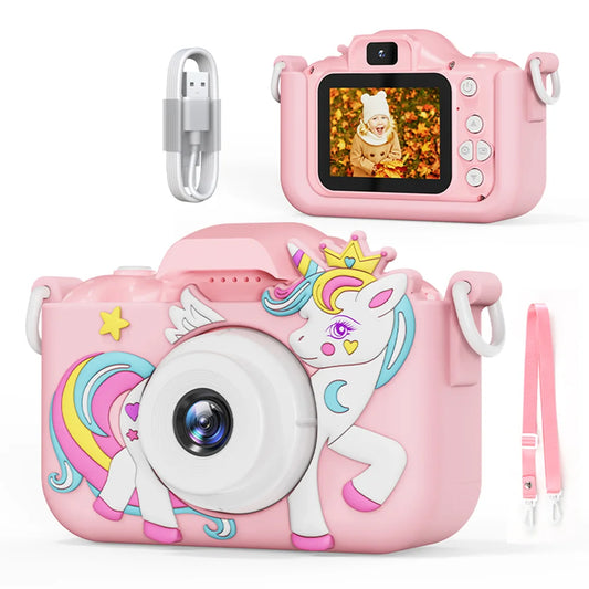 Kids Camera Digital Dual Camera HD 1080P Video Camera Toys 2 Inch IPS Screen 1080P HD Mini Cam Color Display Children Birthday G