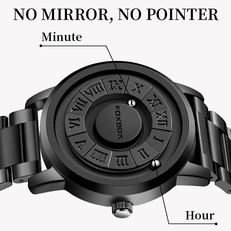 FOXBOX Military Waterproof Watch For Men LIGE Luxury Crolling Pointer Magnetic Force Watch Men Fashion Sport Quartz Chronograph