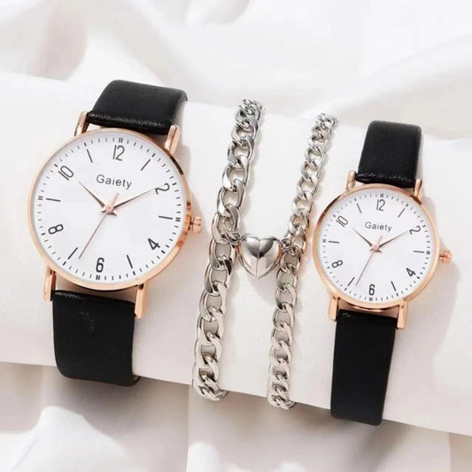 Couples Bracelets for Men Women, Heart MagnCommute etic Clasp, Fashion Jewelry, Daily Versatile Accessories, Unisex Couple Gift