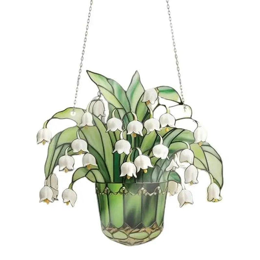 Sun Catcher Versatile Lily Of Valley Stained Glass - HORA GIFT