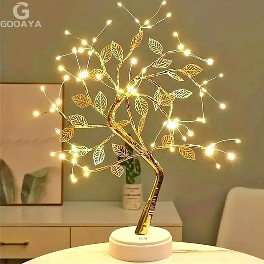 LED Rose Leaf Table Lamp USB Christmas Tree Fairy Light Night Lights Home DIY Party Wedding Bedroom Decoration Mother's Day Gift - HORA GIFT