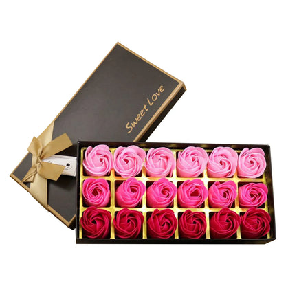 Soap Rose Romantic Scented Bath Soap Flowers Home Decor Fake Flower Wedding Pink Petal Valentine's Day Party Gift Box