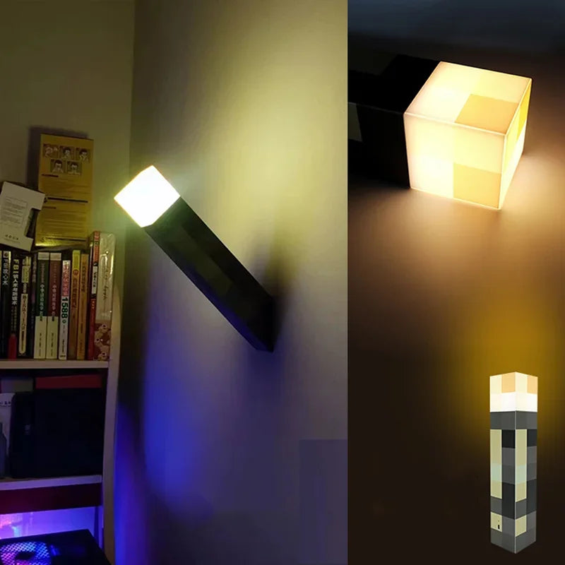 USB Rechargeable LED Night Lamp Light-Up Wall Torch Hand Held Wall Mountable for Kids Room Decoration Lighting Toys