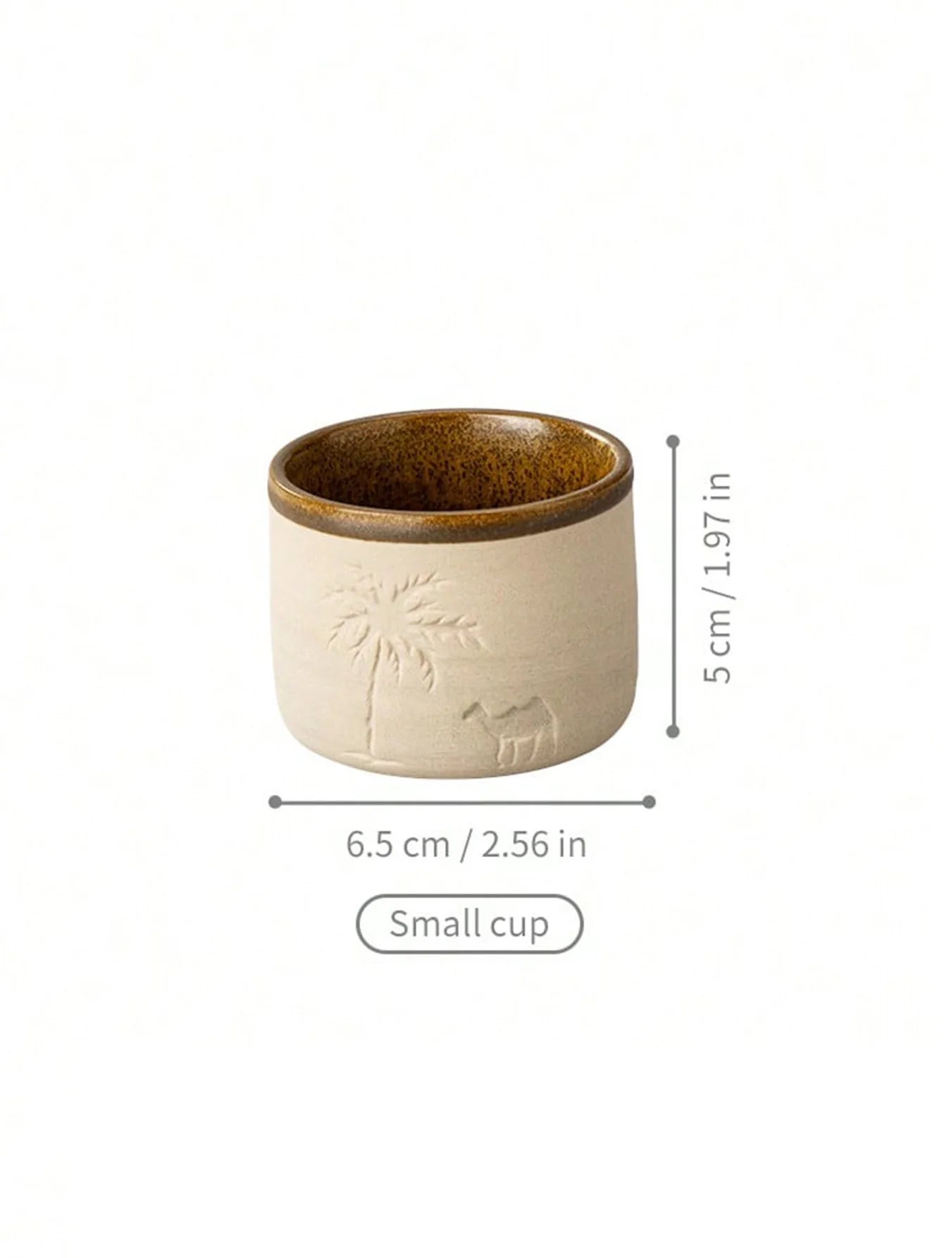 1pc Desert Camel & Palm Tree Ceramic Coffee Mug Coffee Cup - Reusable, Hand-Wash, Gift, Home Decor, Durable Cup for Gatherings
