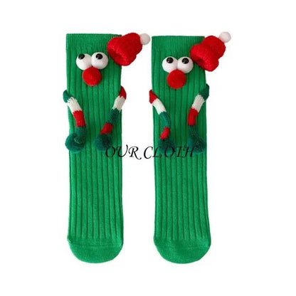 Funny Christmas Hand Socks for Kids Cartoon Big Eyes Novelty Middle Tube Socks Hosiery Holiday Party Gift Y1AC - HORA GIFT