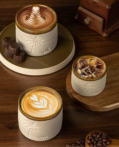 1pc Desert Camel & Palm Tree Ceramic Coffee Mug Coffee Cup - Reusable, Hand-Wash, Gift, Home Decor, Durable Cup for Gatherings