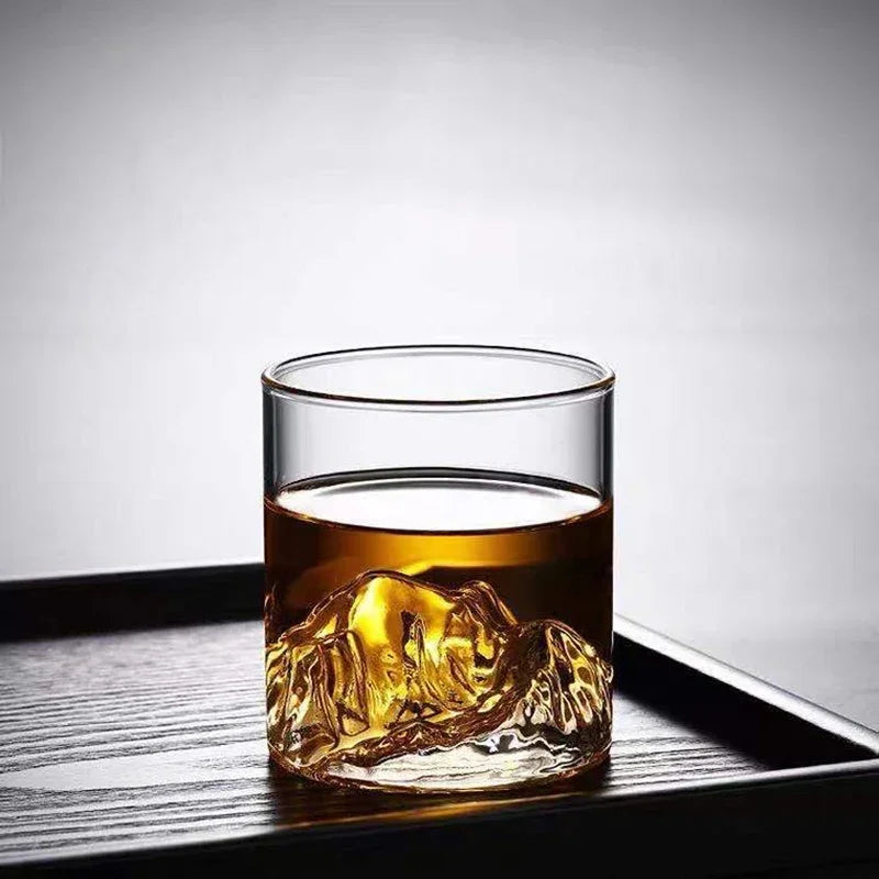 Glass Mountain Viewing Cup Japanese Mount Fuji Hidden Mountain Cup Japanese Whiskey Cup Home High Beauty Water Cup Creative