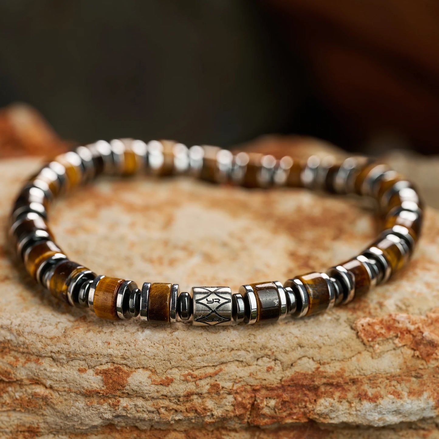 Men's Tiger Eye Bracelet - Natural Stone for Grounding & Protection | Adjustable Healing Crystal Gift for Him