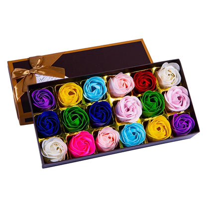 Soap Rose Romantic Scented Bath Soap Flowers Home Decor Fake Flower Wedding Pink Petal Valentine's Day Party Gift Box