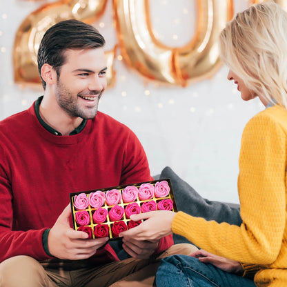 Soap Rose Romantic Scented Bath Soap Flowers Home Decor Fake Flower Wedding Pink Petal Valentine's Day Party Gift Box