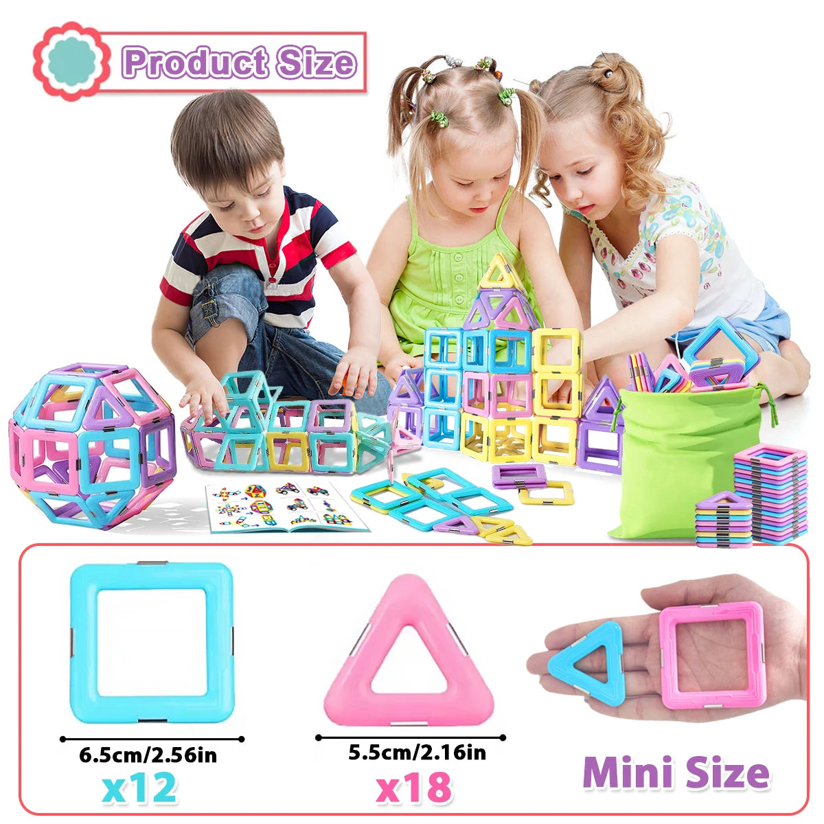 Magnetic Blocks Magnetic Building Blocks Set Magnetic Blocks STEM Toys Creativity Educational Construction Toys for Kids Gifts
