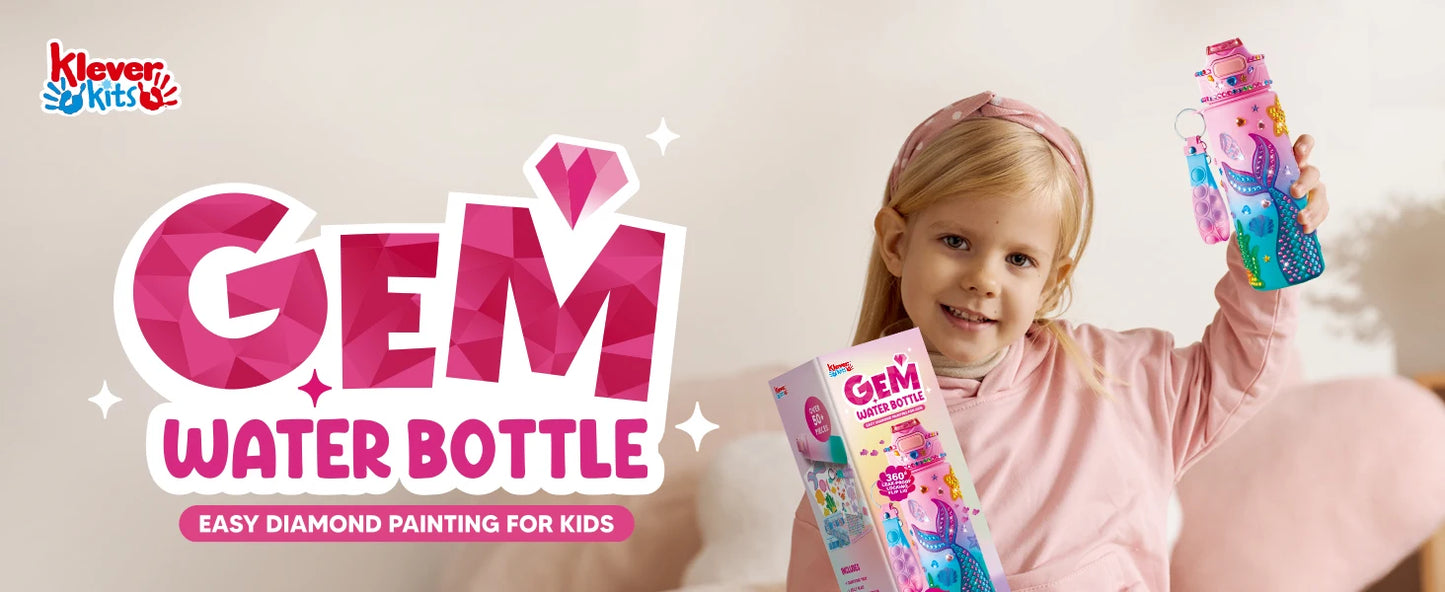 JOYFY Decorate Your Own Water Bottle Kits Mermaid DIY Gem Diamond Painting Crafts Arts for Girls Age 6+ Birthday Christmas