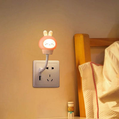 USB Night Light LED Cute Cartoon Night Lamp Bear Chick Kitten for Baby Kid Bedroom Decoration Bedside Lamp - HORA GIFT