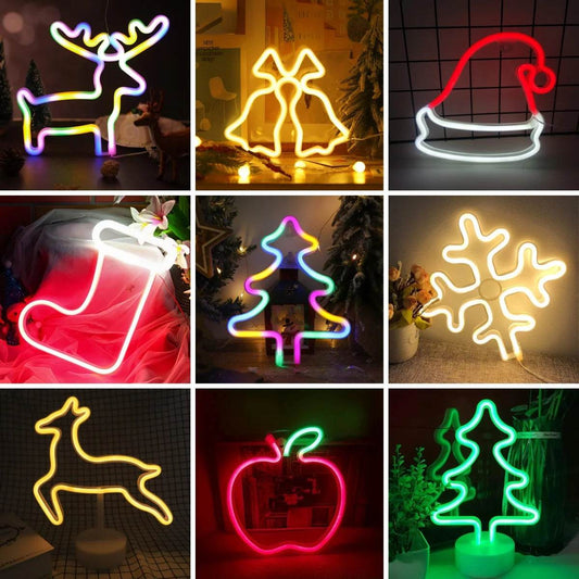 Christmas Decorative Lights, Elk Santa Claus Cute Led Lights, USB or Battery Powered - HORA GIFT