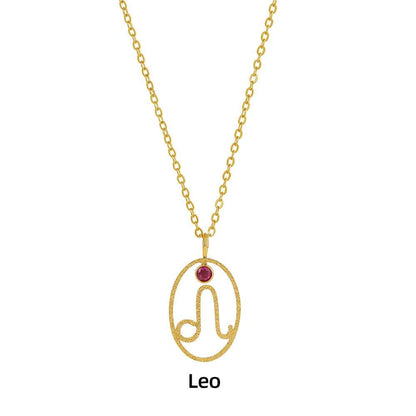 Zodiac Necklace for Women Aries Leo Pisces Sagittarius 12 Constellation Stainless Steel Neck Chains Jewelry Girl Birthday Gifts - HORA GIFT