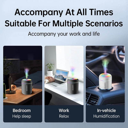 180ML Mini Air Humidifier USB Electric Aroma Diffuser Essential Oil Purifier Aromatherapy Mist Maker Lights For Car Home Bedroom - HORA GIFT