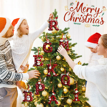 2d 26 Letter Christmas Ornaments Acrylic Flat Christmas Tree Home Decorations Ornaments Christmas Tree Decoration 2d Letter Pend