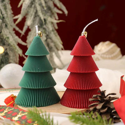 Christmas Tree Candle for Festive Decor Red Green Home Decorative Candle - HORA GIFT