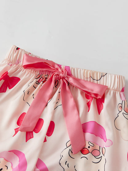 Festive Family Matching Pajamas Set with Reindeer Print Long Sleeve Tops and Pants for Christmas Eve Cozy Time