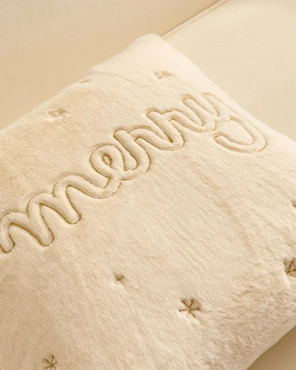Simple Pillow Case Plush Christmas Embroidered Cushion Cover Soft Comfortable Festival Decorative New Year's Home Pillow Case