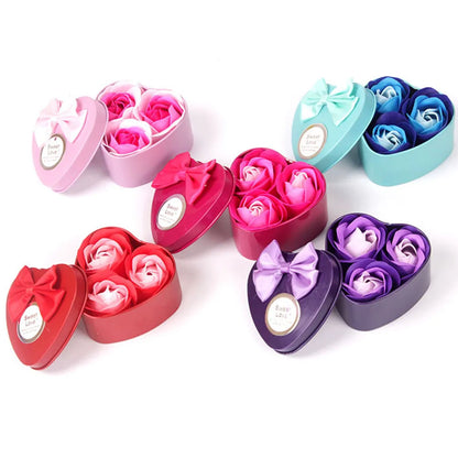 Soap Rose Romantic Scented Bath Soap Flowers Home Decor Fake Flower Wedding Pink Petal Valentine's Day Party Gift Box